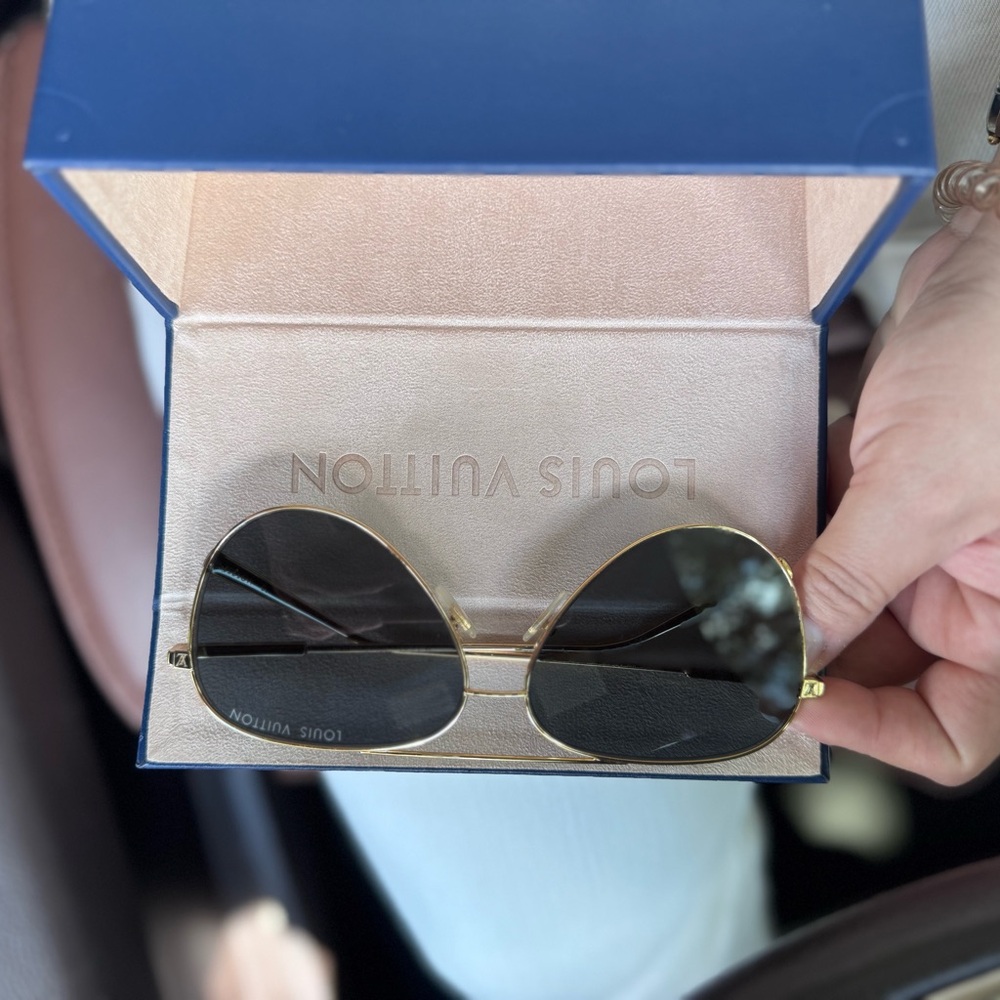 Louis Vuitton Gold Frame Sunglasses with Black Lenses